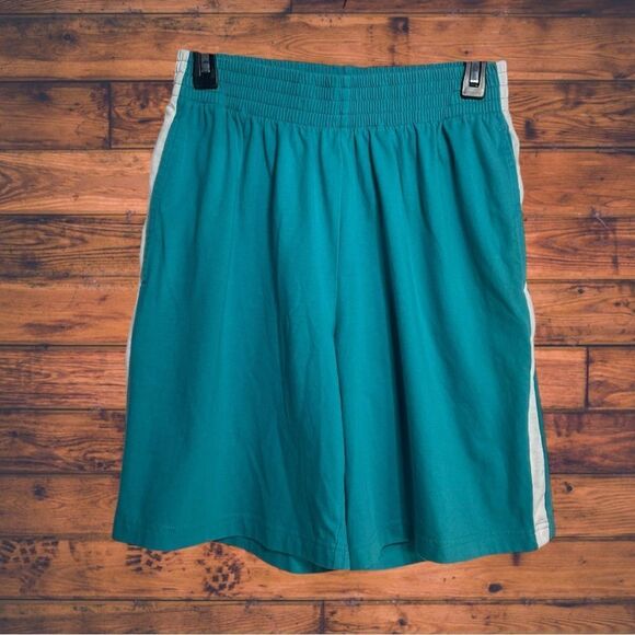 5 for $25🔥Woman Within Elastic Waist Blue Side Striped Athletic Shorts Medium - Picture 1 of 7